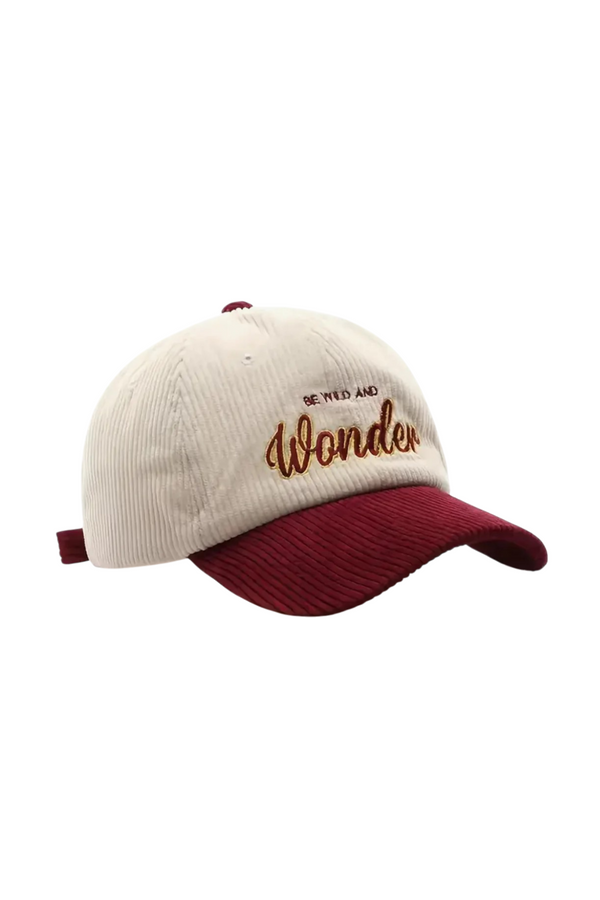 Zapora Burgundy Corduroy Embossed Wonder Cap