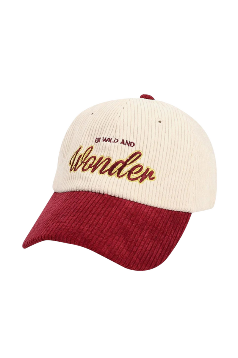 Zapora Burgundy Corduroy Embossed Wonder Cap