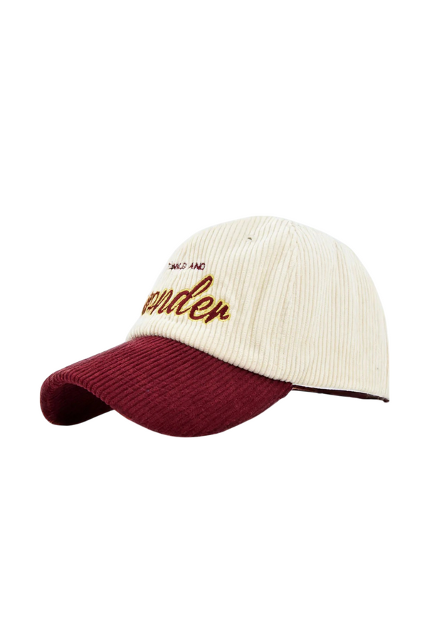 Zapora Burgundy Corduroy Embossed Wonder Cap