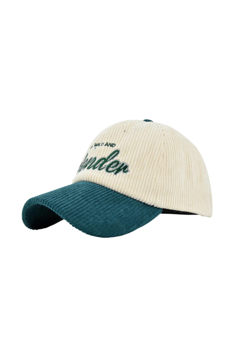 Zapora Green Corduroy Embossed Wonder Cap